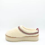 Simply Southern Platform Sherpa Slippers for Women in Cream