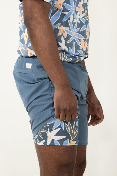 Simply Southern Tropical Lined Shorts for Men in Blue