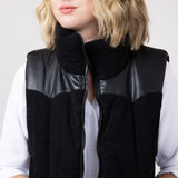 Simply Southern Corduroy Cropped Zippered Vest for Women in Black 