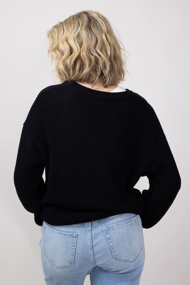 Simply Southern Knit Merry Sweater for Women in Black