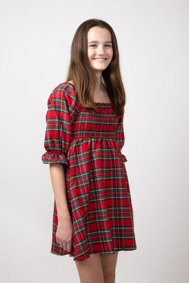 Simply Southern Youth Holiday Dress for Girls in Plaid