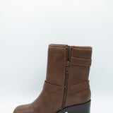 Soda Addax Moto Booties for Women in Brown