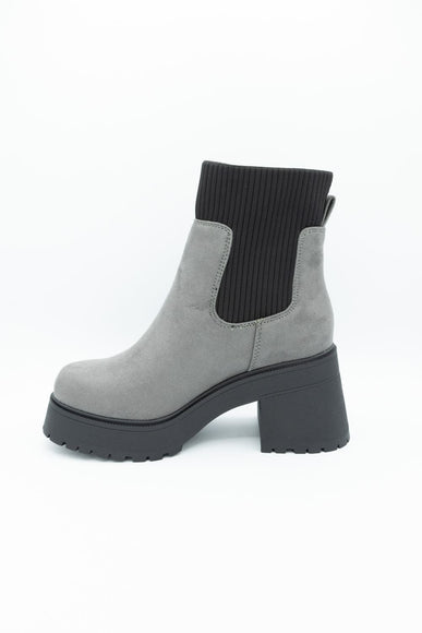 Soda Super Platform Booties for Women in Charcoal