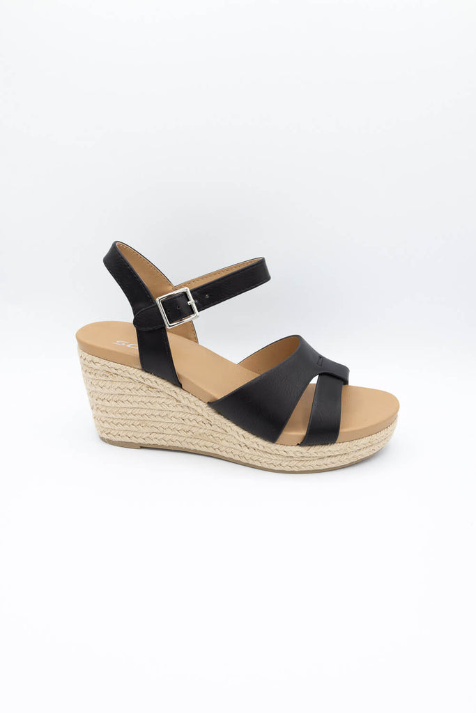 Online UGG leather croch strappy wedge sandals