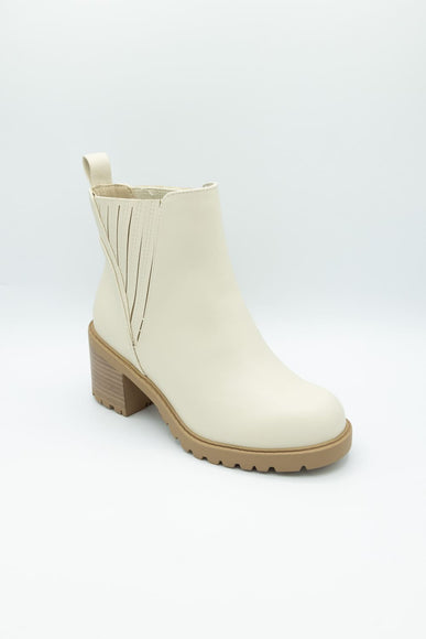 Soda Wisely Lug Booties for Women in Bone