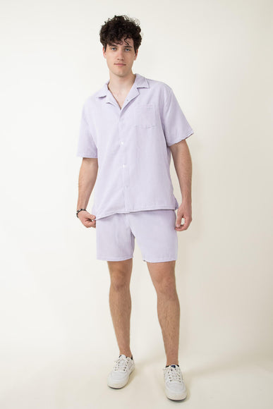 Corduroy Button Up Shirt for Men in Dusty Lilac