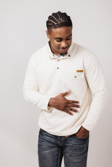 Simply Southern Quilted Pullover for Men in Beige