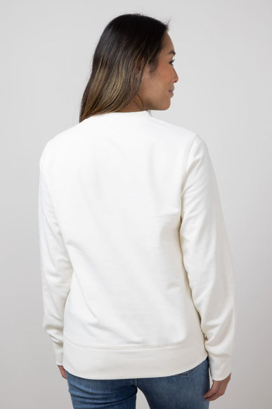 The North Face Heritage Patch Sweatshirt for Women in White Dune