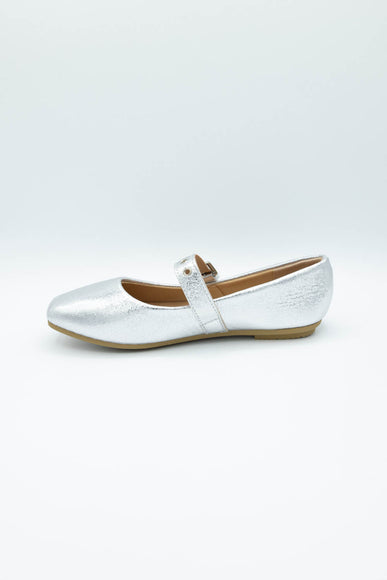 Top Moda Buckle Flats for Women in Silver