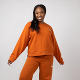 The North Face Evolution Fleece Sweatshirt for Women in Earthen Copper