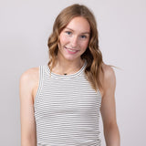 Thread & Supply Edlin Stripe Tank Top for Women in Cream Black