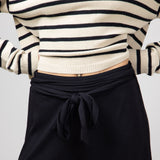 Wide Leg Bow Tie Pants for Women in Black