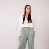 Wide Leg Lounge Pants for Women in Olive