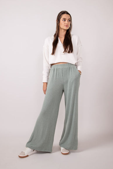 Wide Leg Lounge Pants for Women in Olive