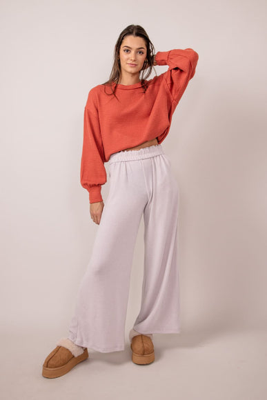 Wide Leg Lounge Pants for Women in Vintage Ash Rose