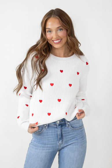 Miracle Heart Sweater for Women in White