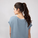 Urban Ribbed Knit Top for Women in Seafoam