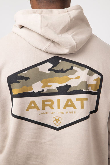 Ariat Camo Hex Hoodie for Men in Beige