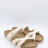 Birkenstock Franca Vegan Canvas Sandals for Women in Eggshell 