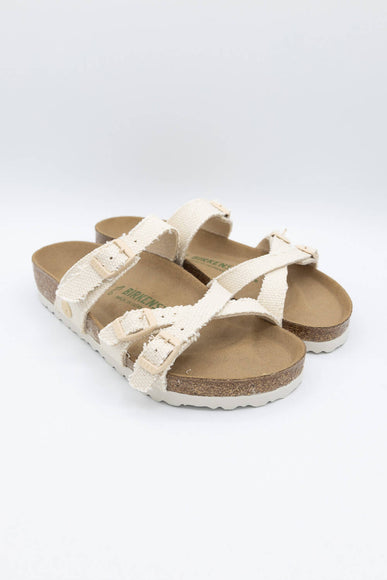 Birkenstock Franca Vegan Canvas Sandals for Women in Eggshell 