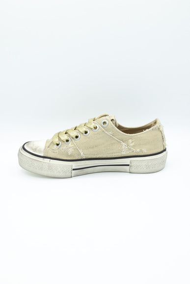 Blowfish Malibu Kenzie Sneakers for Women in Tan Destroyed Denim