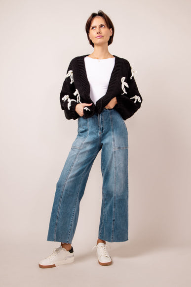 Braided Waist Wide Leg Jeans for Women