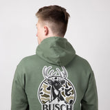 Brew City Busch Camo Can Deer Graphic Sweatshirt for Men in Green