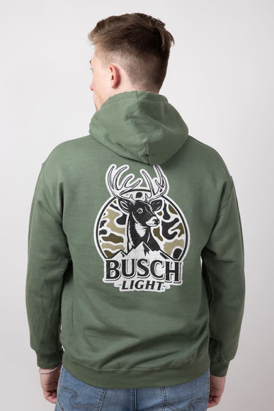 Brew City Busch Camo Can Deer Graphic Sweatshirt for Men in Green