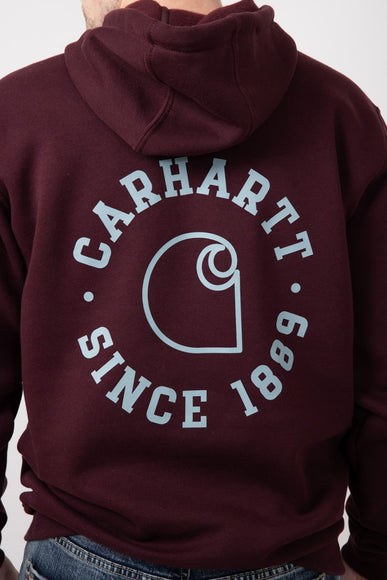 Carhartt 1889 Rain Defender Loose Fit Midweight Logo Graphic Sweatshirt for Men in Port