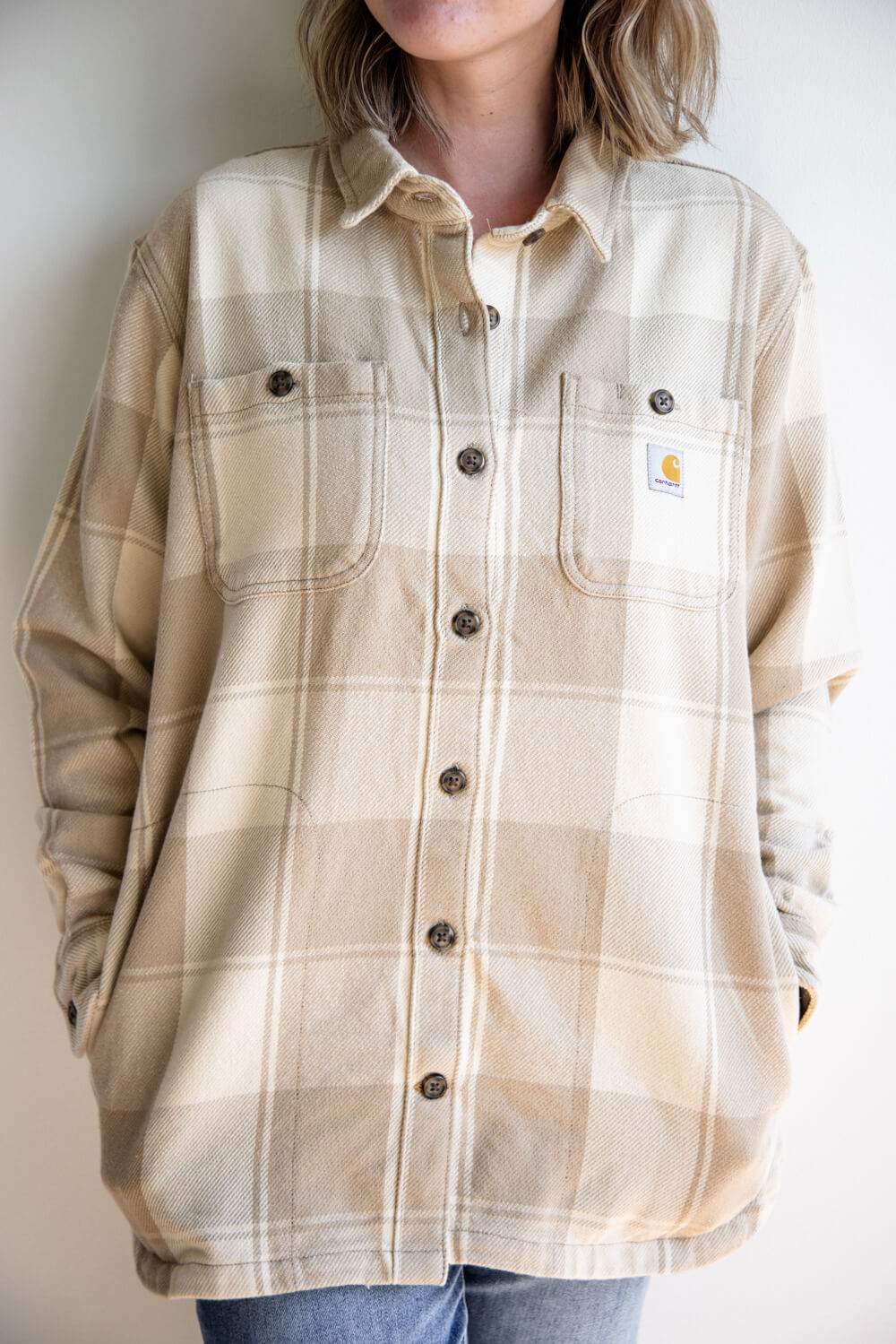 Carhartt Loose Fit Twill Shirt Jacket for Women in Oat Milk 106450 A Glik s