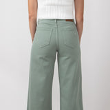 Hidden Nori High Rise Wide Leg Cropped Jeans for Women in Green