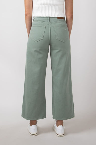 Hidden Nori High Rise Wide Leg Cropped Jeans for Women in Green