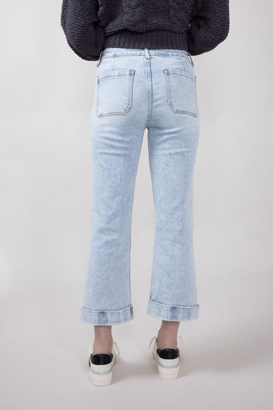 KanCan Mid Rise Cropped Flare Jeans for Women