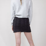 Cable Knit Sweater Mini Skirt for Women in Charcoal