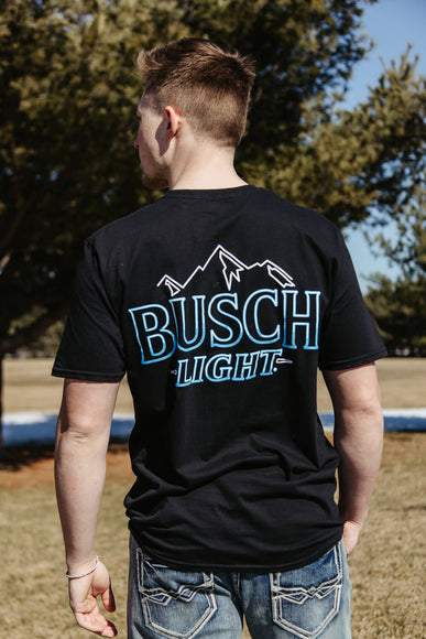 Busch Light Neon Logo T-Shirt for Men in Black