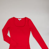 Long Sleeve Bodysuit for Women in Red