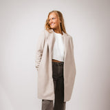 Love Tree Long Coat for Women in Oatmeal