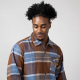 Brawny Flannel for Men in Blue Brown