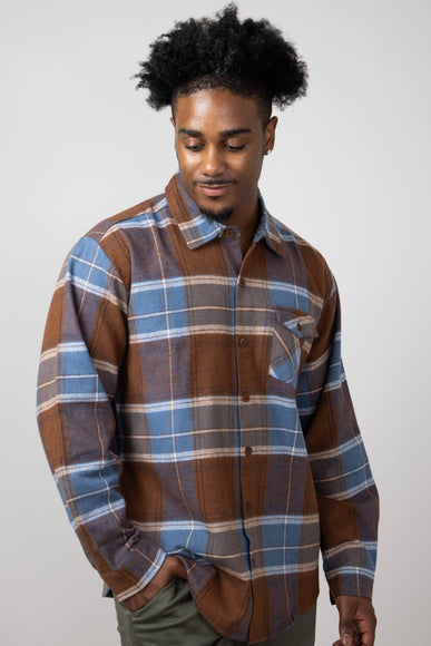 Brawny Flannel for Men in Blue Brown