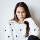 Miracle Heart Sweater for Women in Ivory Black