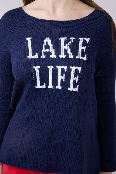 Miracle Lake Life Sweater for Women in Navy