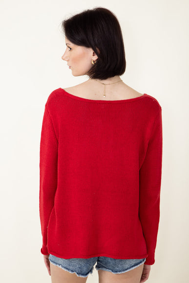 Miracle Star Light Weight Sweater for Women in Red