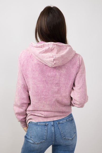 Mineral Wash Hoodie in Rose