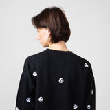 1897 Active Skull Embroidery Sweatshirt for Women in Black