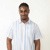 Simply Southern Stripe Button Down Shirt for Men in White