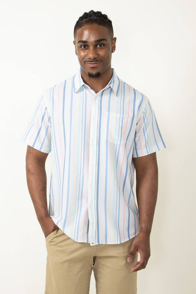 Simply Southern Stripe Button Down Shirt for Men in White