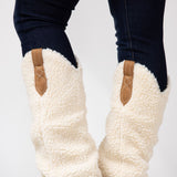 Soda Rely Shearling Tall Boots for Women in Beige