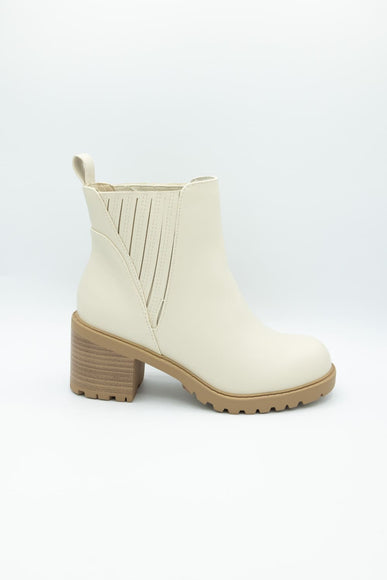 Soda Wisely Lug Booties for Women in Bone