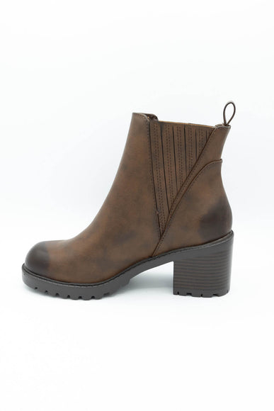 Soda Wisely Lug Booties for Women in Brown