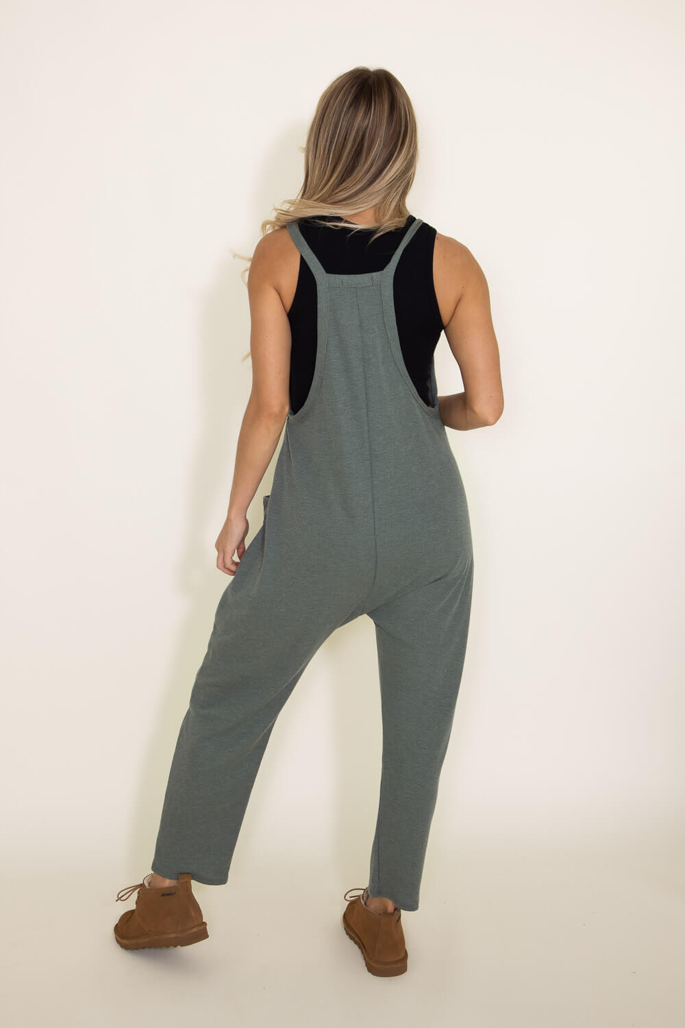Relaxed Camisole Onesie Jumpsuit for Women in Green